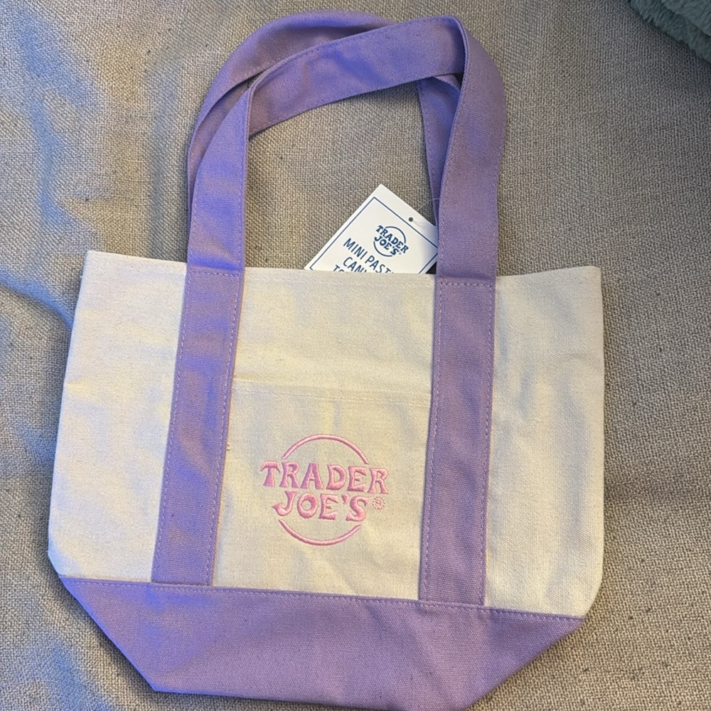 Purple and Cream Tote Bag
